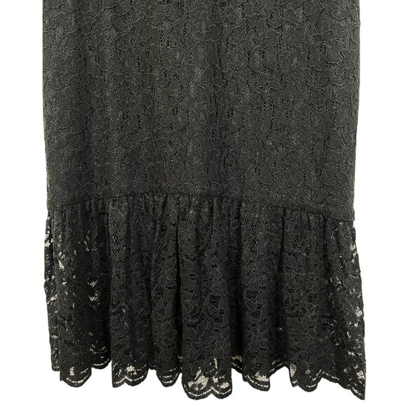 Pendleton Black Lace Dress Size 12 Flounce Hem Lined - Picture 5 of 15